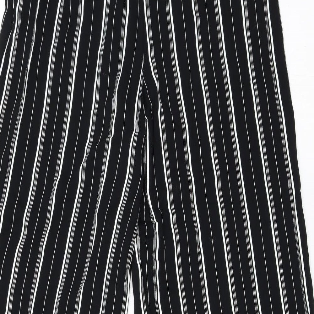 Miss Selfridge Womens Black Striped Trousers Size 6 L26 in
