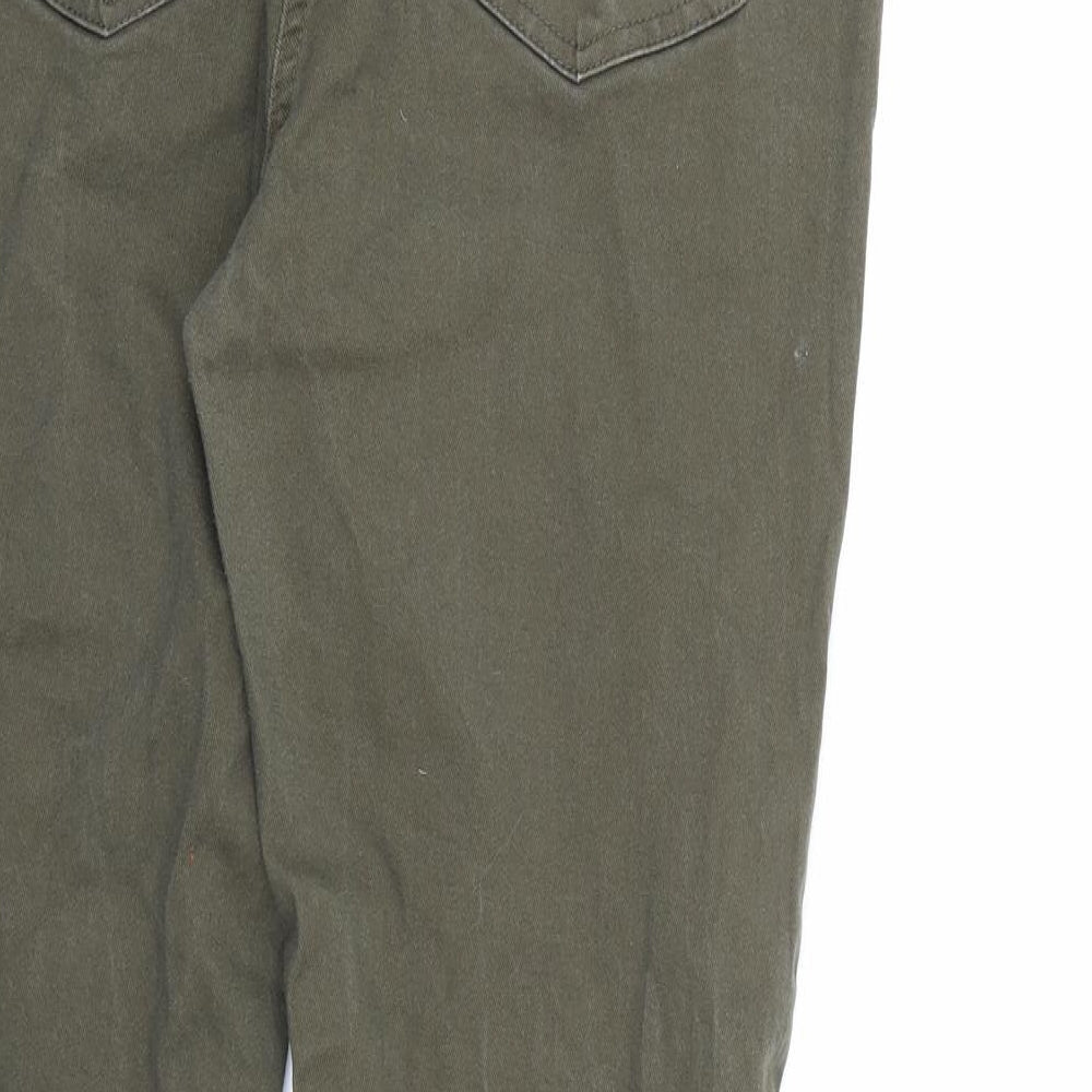 Papaya Womens Green Denim Straight Jeans Size 12 L29 in