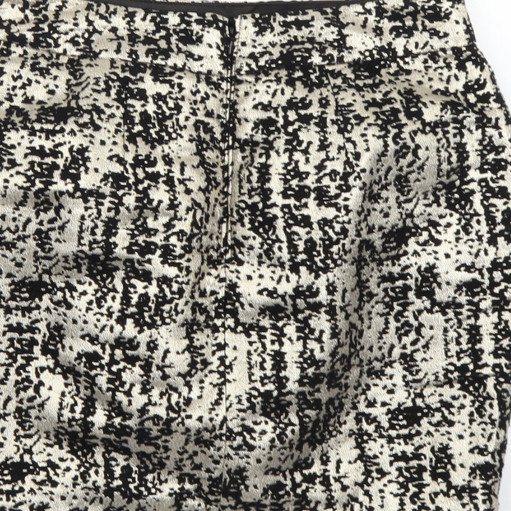Lipsy Womens Black Geometric A-Line Skirt Size 30 in