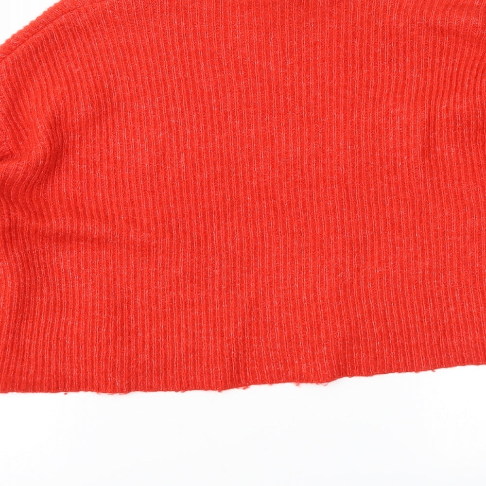 Divided Womens Orange Knit Pullover Jumper Size S