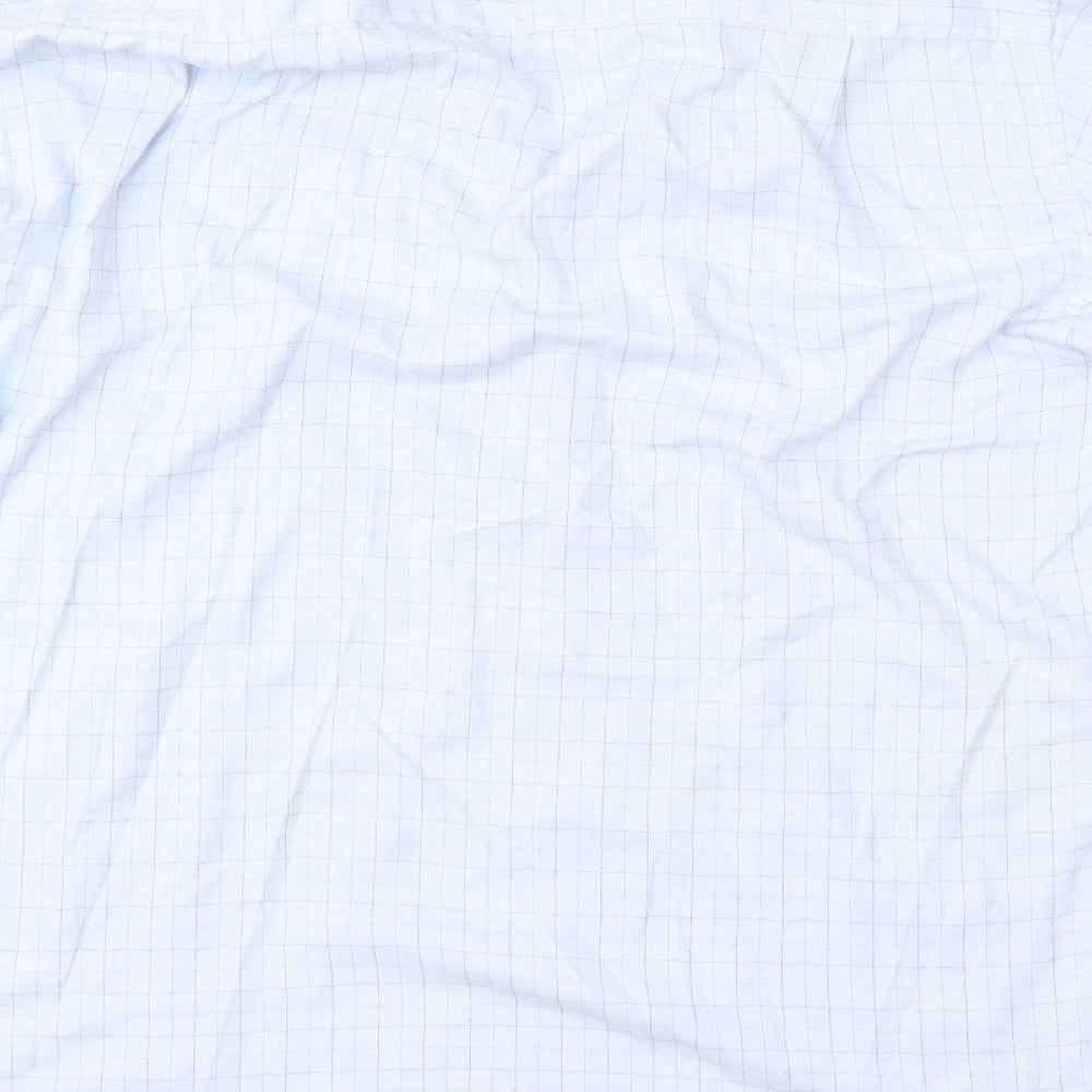 BHS Mens Blue Check Button-Up Size 15.5