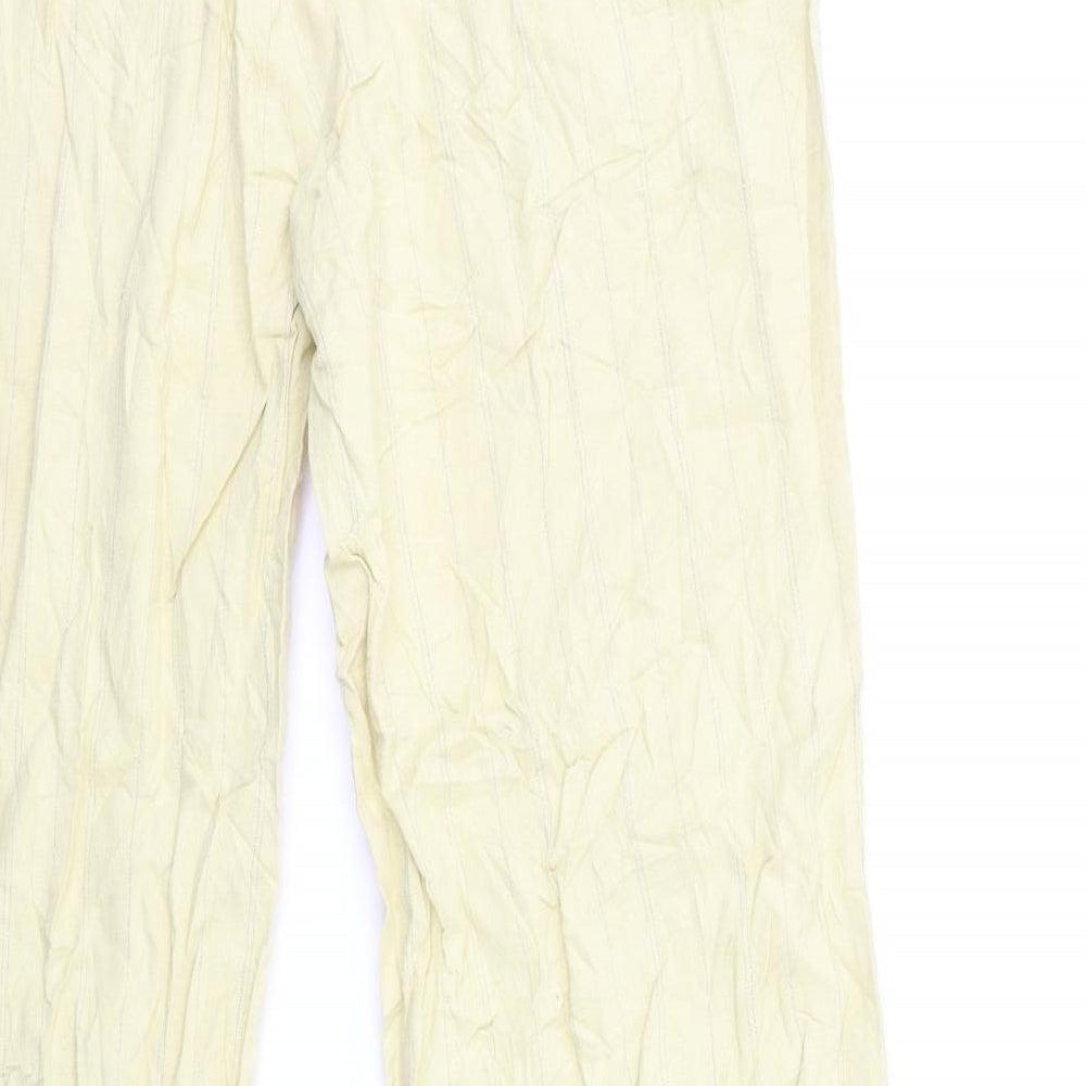 Villa Womens Beige Striped Trousers Size L L31 in