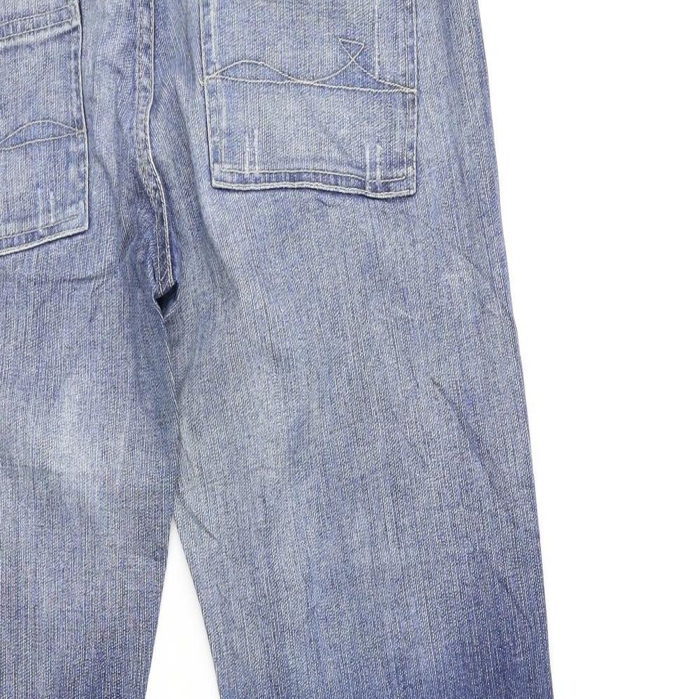 New Look Womens Black Denim Straight Jeans Size 32 in L28 in