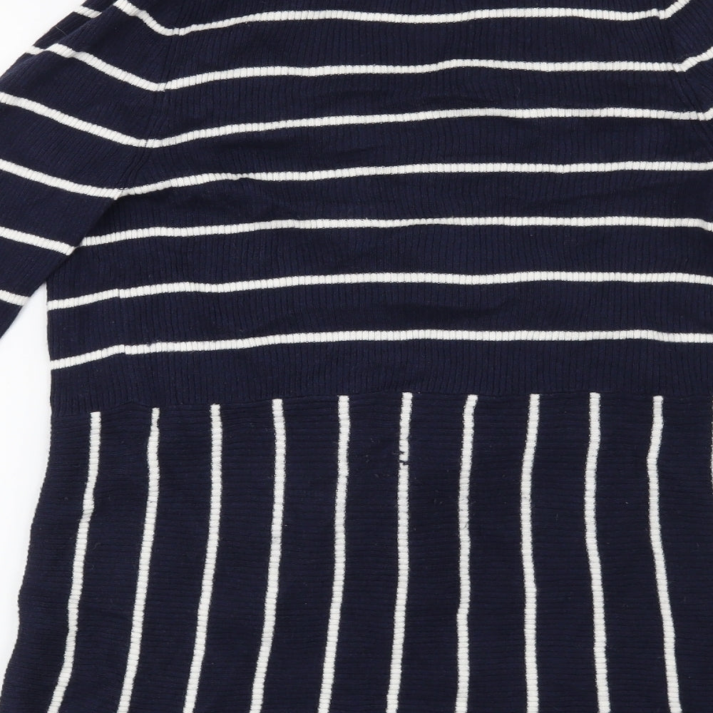 Soon Womens Blue Striped Cardigan Jumper Size 12