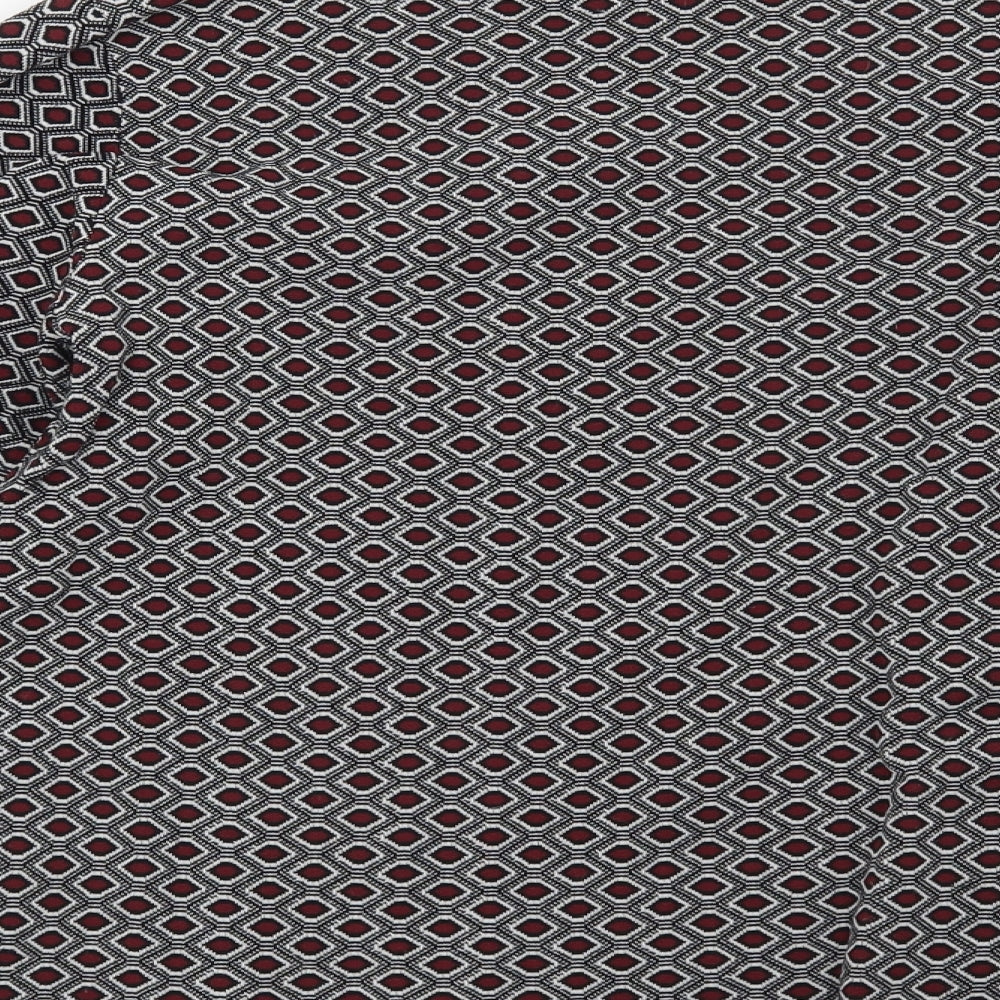 Papaya Womens Black Geometric Pullover Sweatshirt Size 14