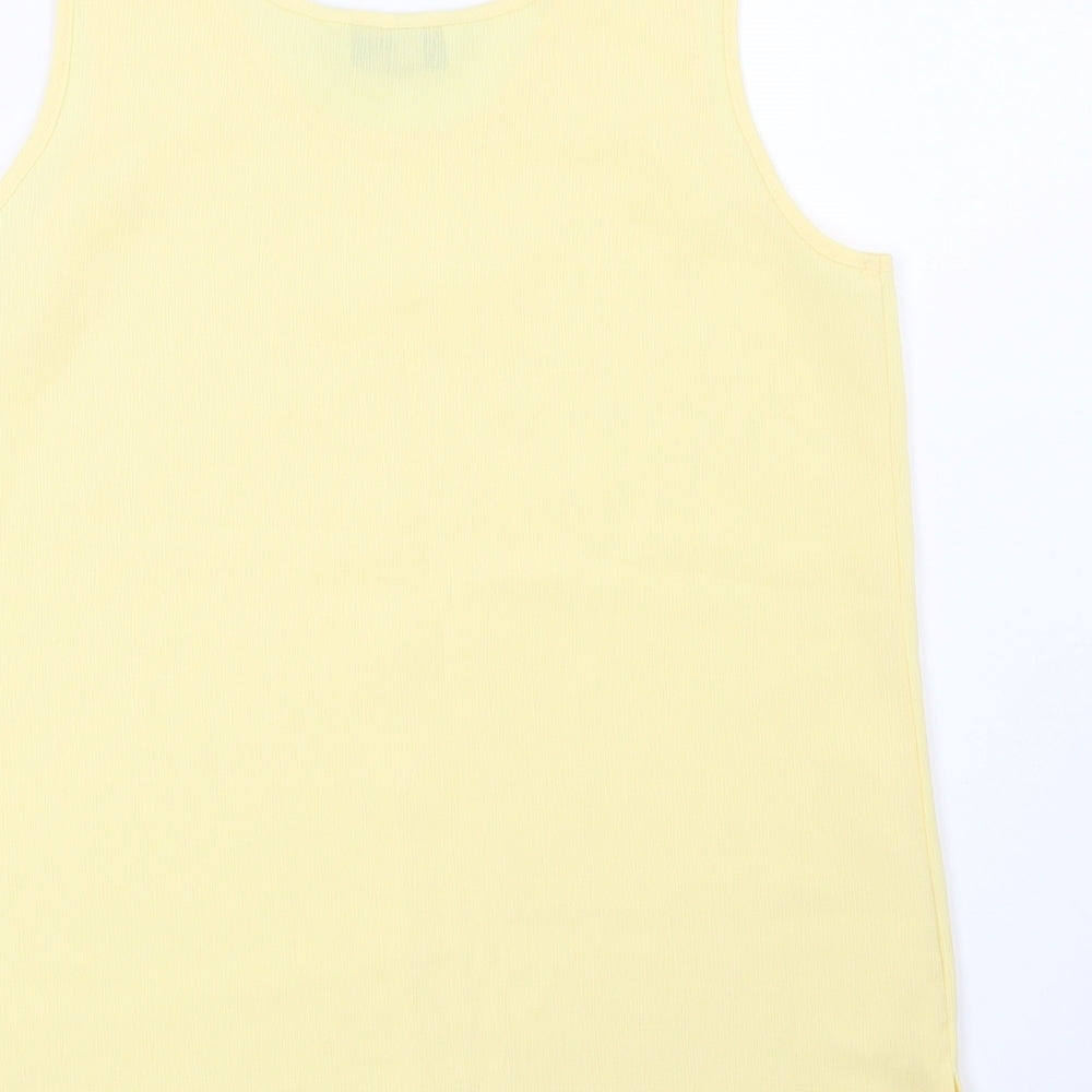 Whimsy Womens Yellow Basic Blouse Size 12