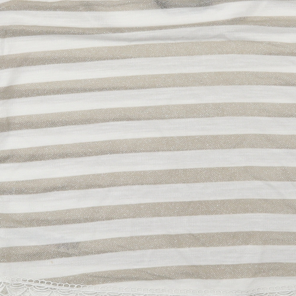 Dorothy Perkins Womens White Striped Pullover Jumper Size 12