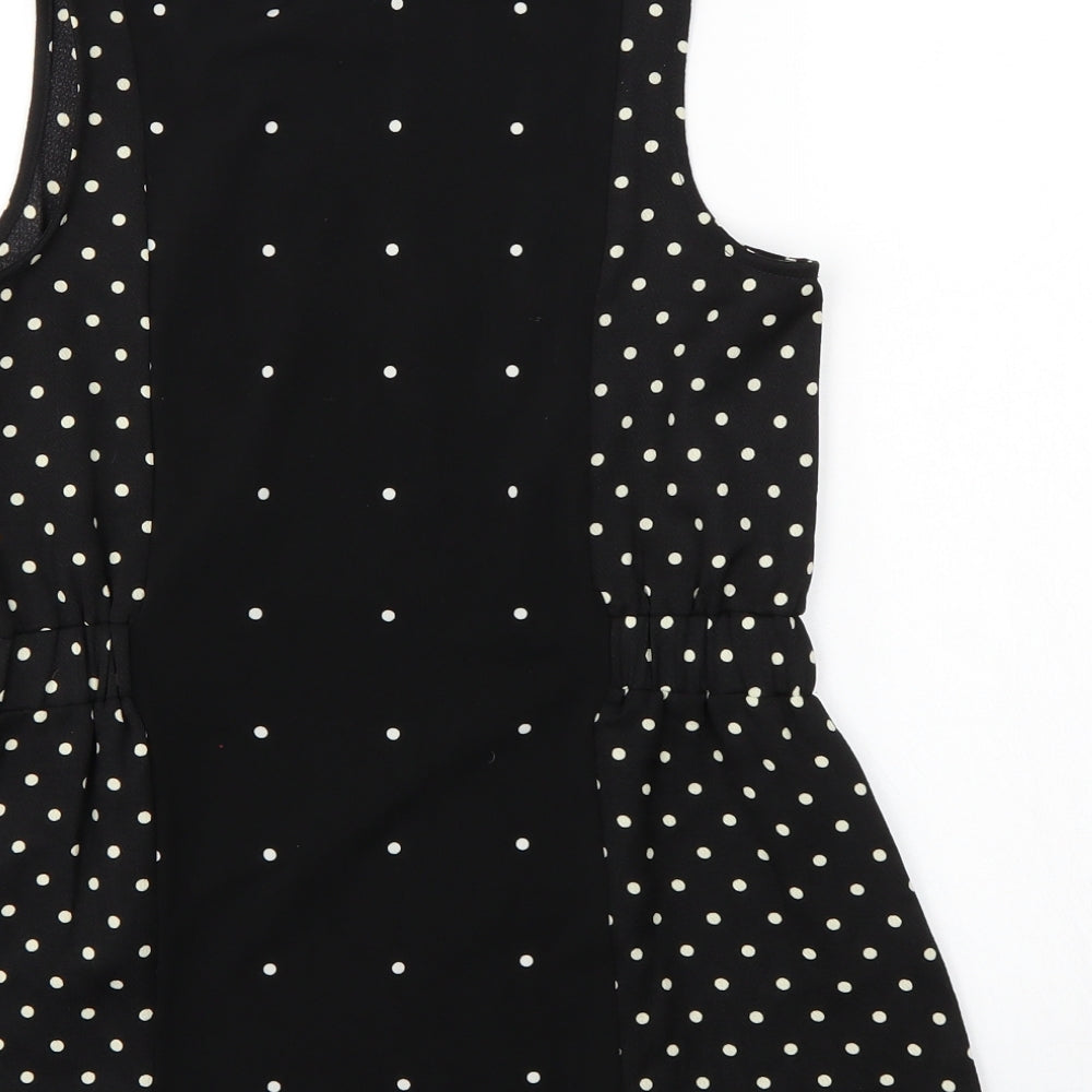 NEXT Womens Black Polka Dot Tunic Blouse Size 6