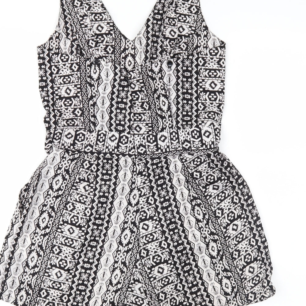 Marks & Spencer Womens White Fair Isle Playsuit One-Piece Size S L3 in