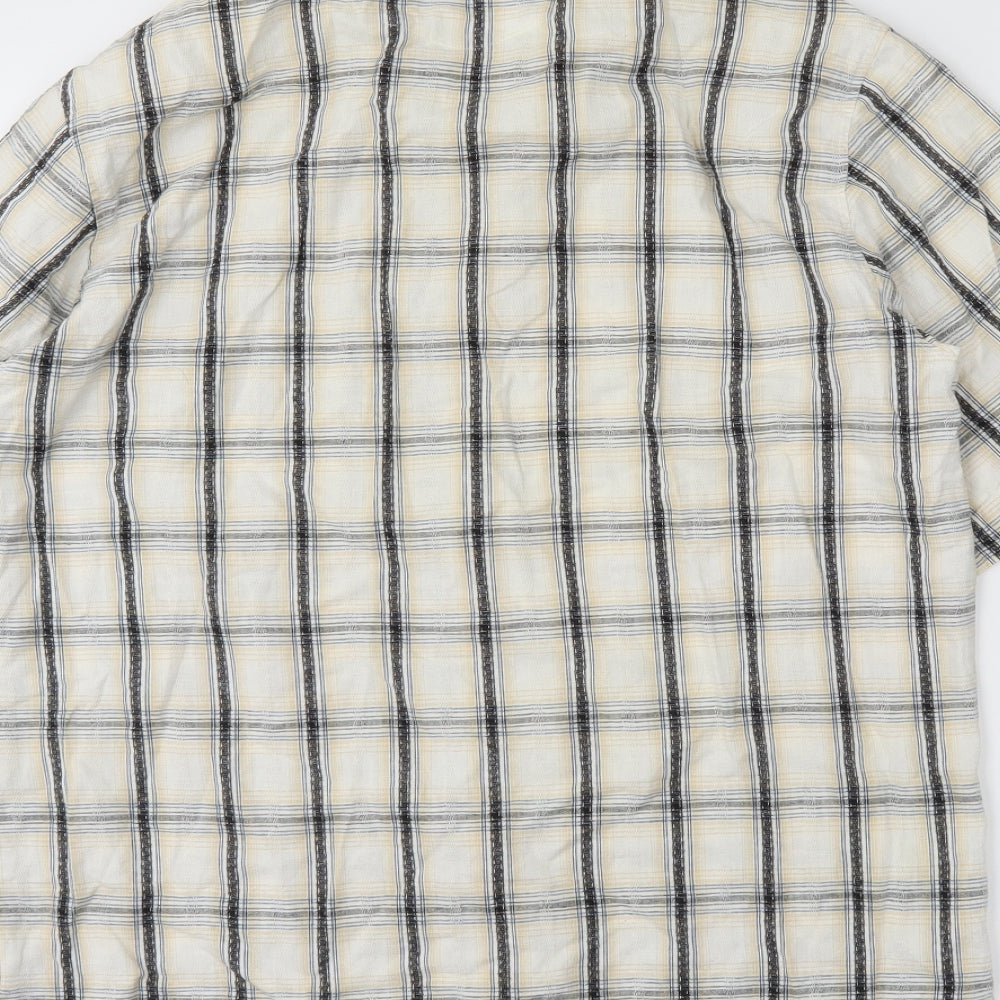 fairbanks Mens Ivory Plaid Button-Up Size M