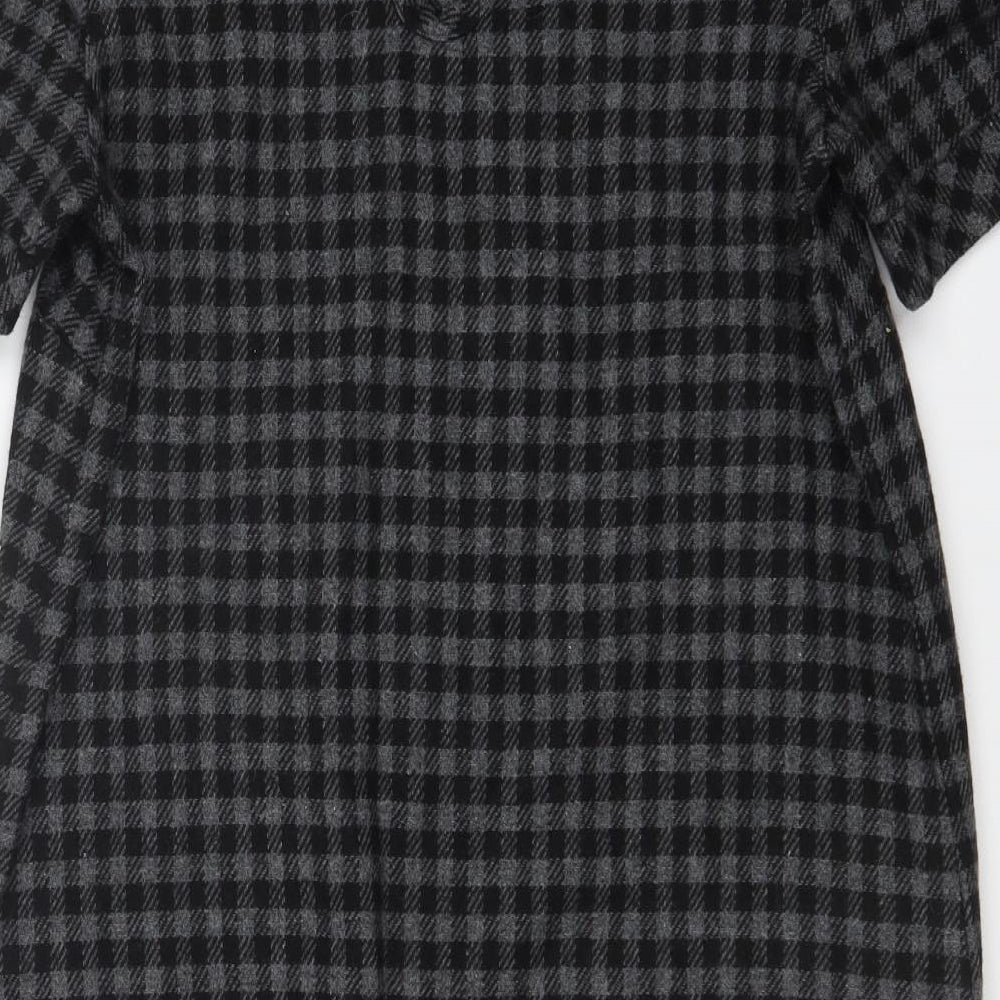 Preworn Womens Black Check A-Line Size 8