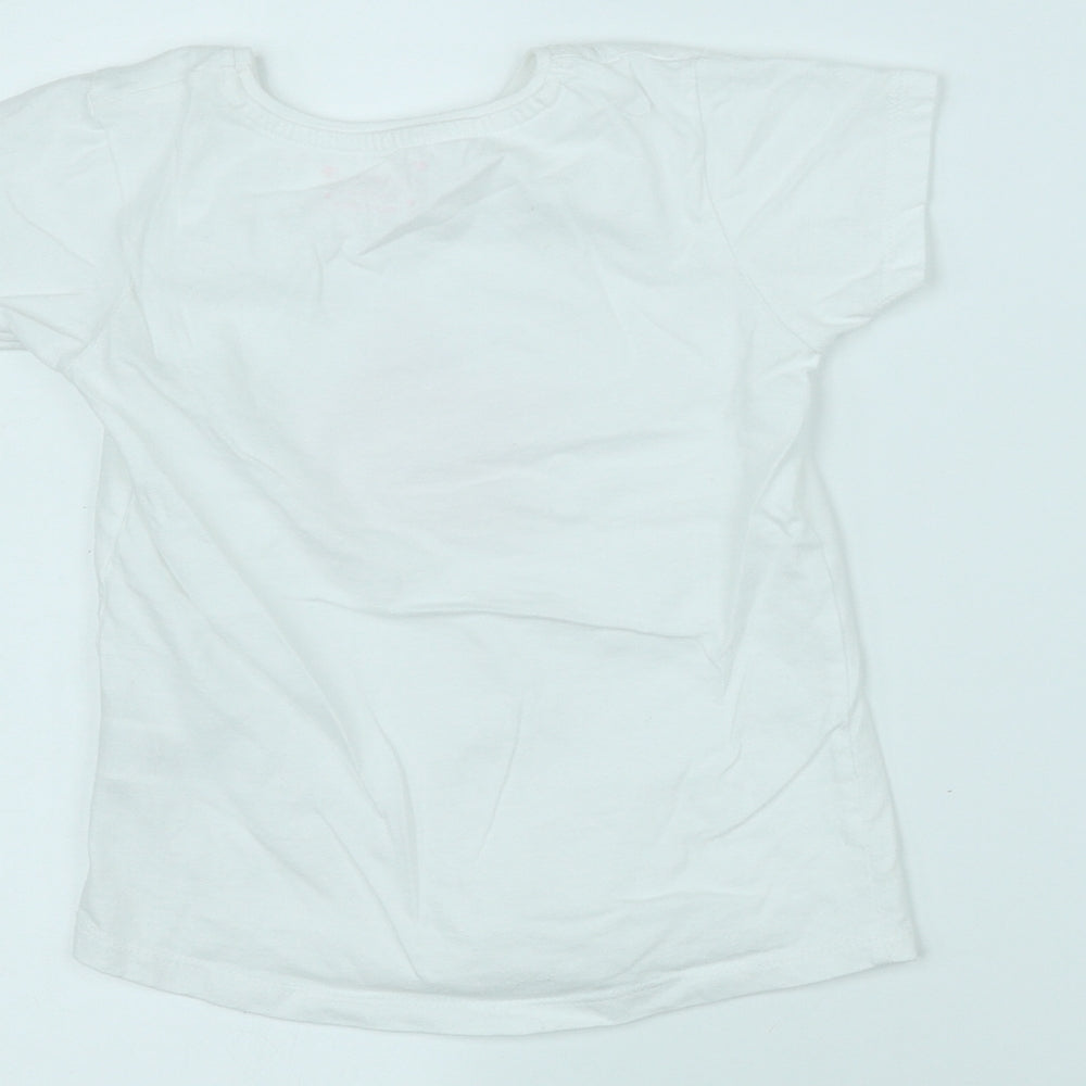 Primark Girls White Basic T-Shirt Size 6-7 Years
