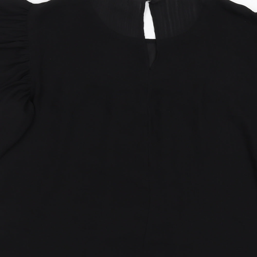 H&M Womens Black Basic Blouse Size 10 - Sheer