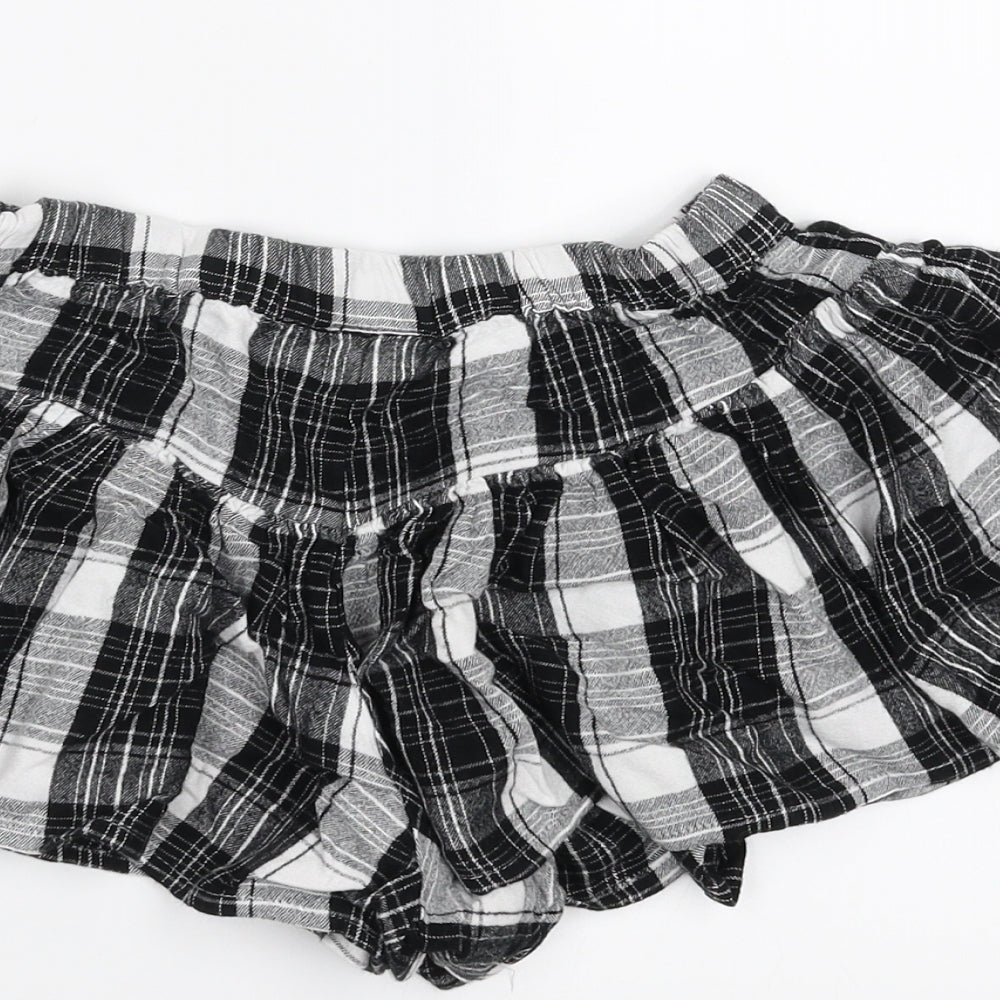 NEXT Girls Black Plaid Hot Pants Shorts Size 7 Years