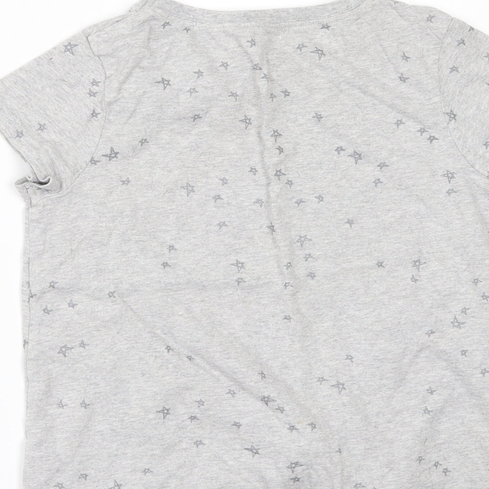NEXT Girls Grey Geometric Basic T-Shirt Size 9 Years