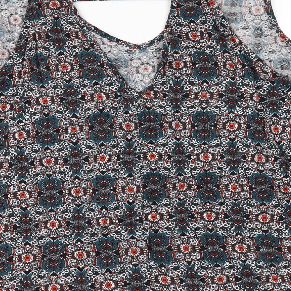Primark Womens Green Geometric Camisole T-Shirt Size 14