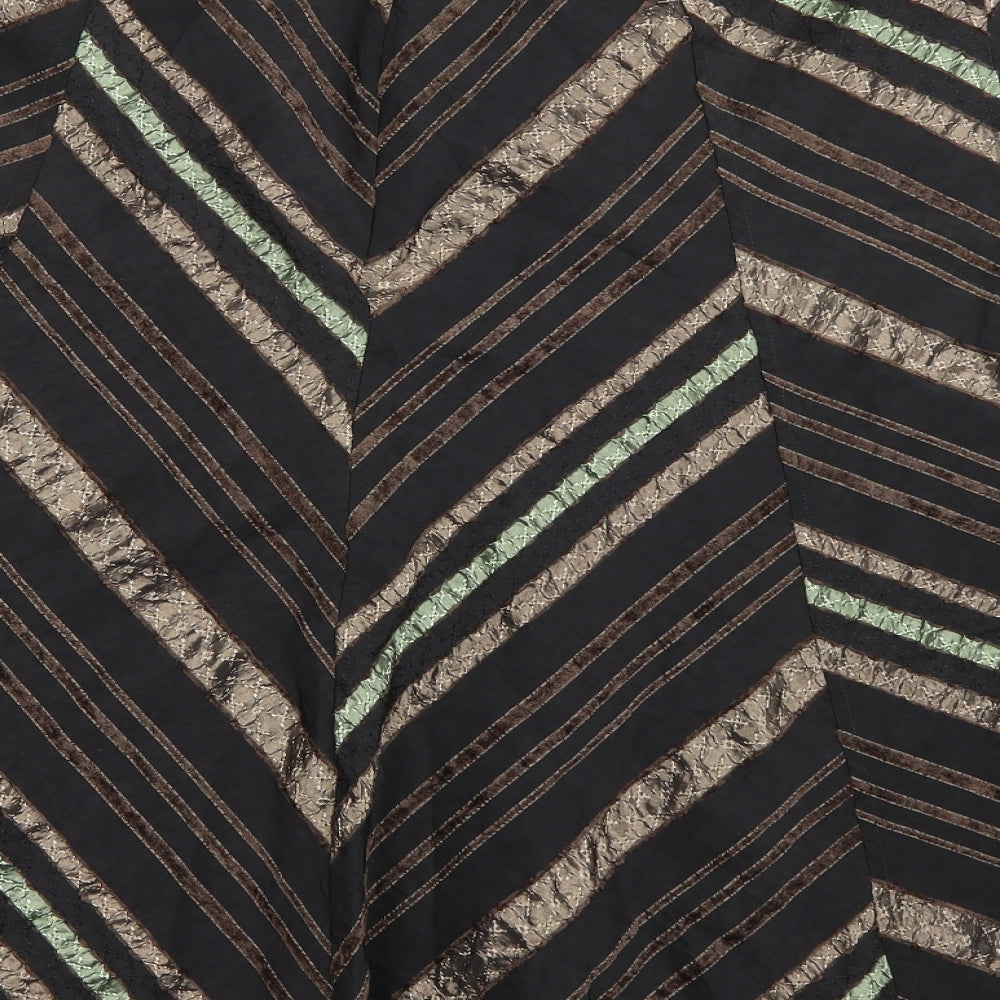 Preworn Womens Brown Striped A-Line Skirt Size 38 in