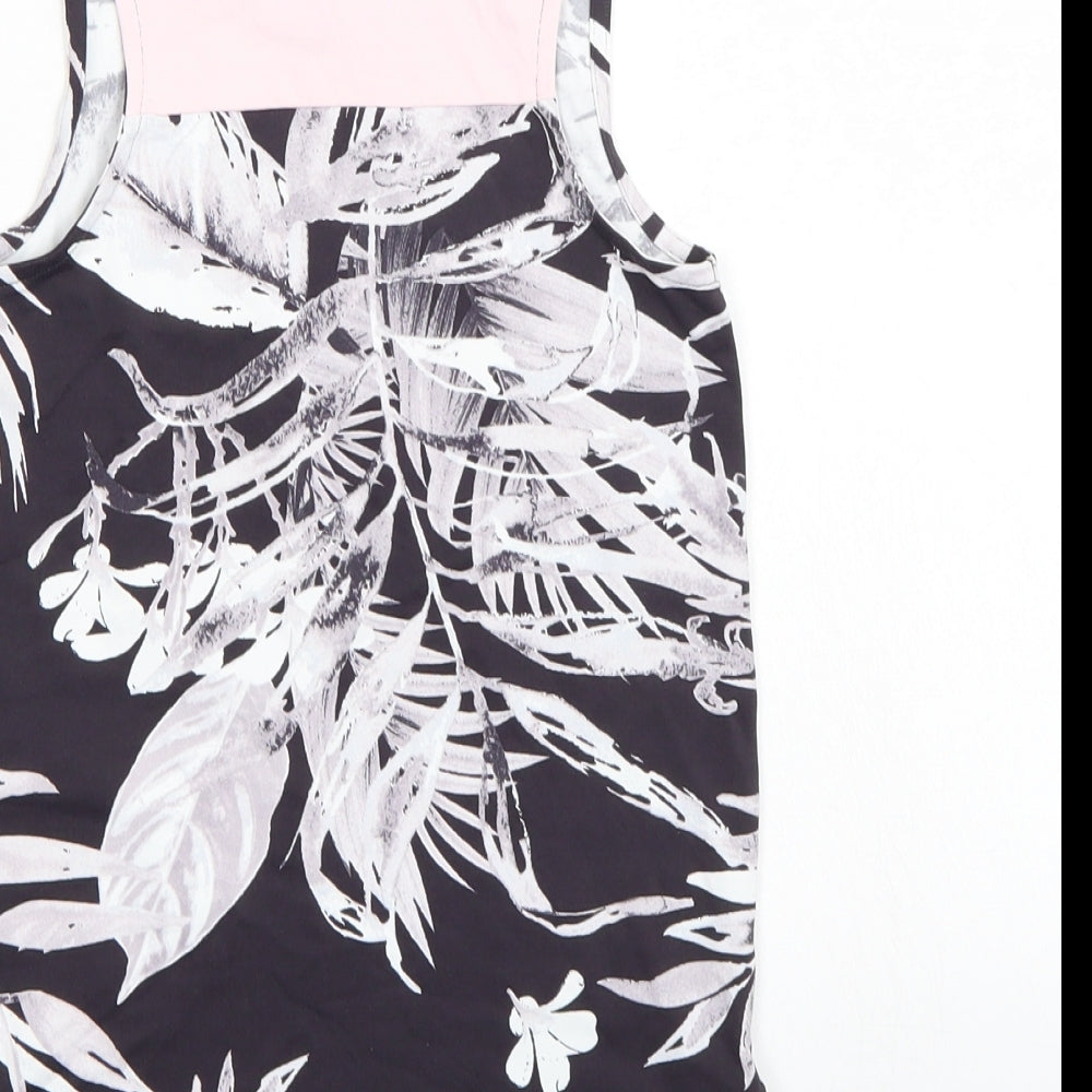 NEXT Girls Grey Floral Basic Tank Size 7 Years