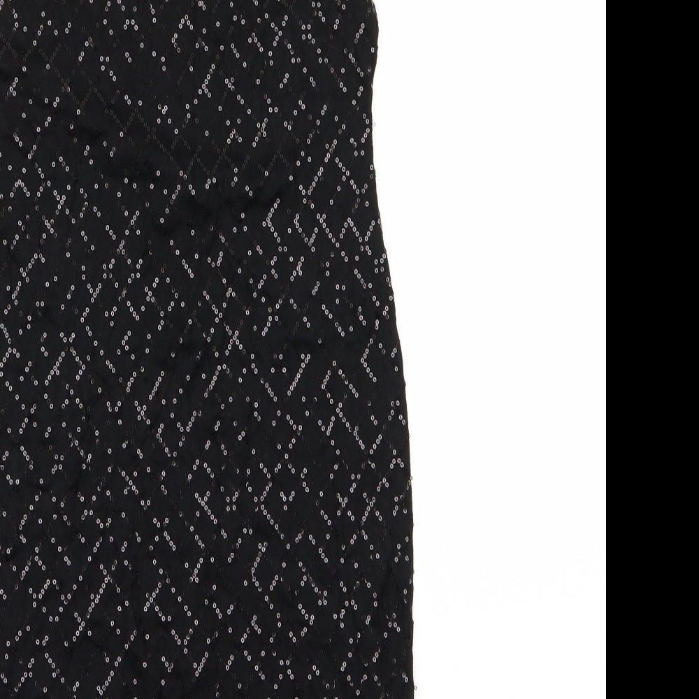 Preworn Womens Black Pencil Dress Size 12 - Sequins all over