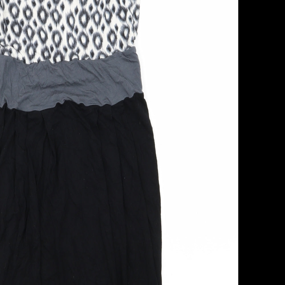 Warehouse Womens Black Animal Print Pencil Dress Size 8