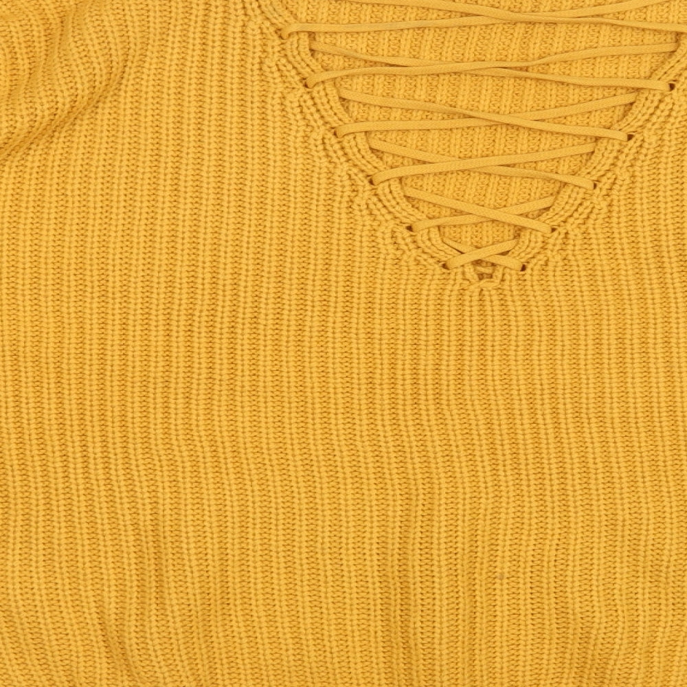 New Look Womens Yellow Knit Pullover Jumper Size M