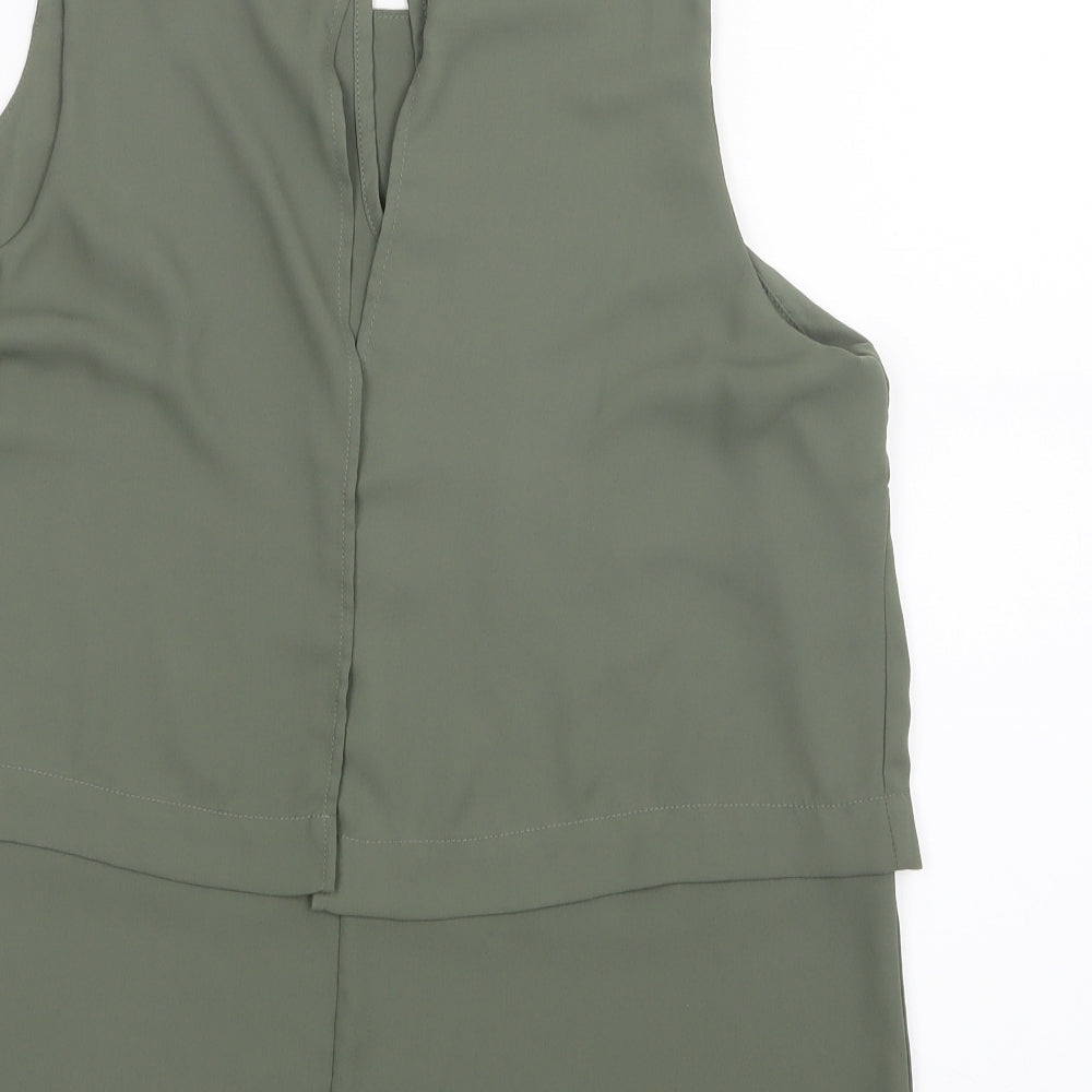Select Womens Green Mesh Basic Blouse Size 14