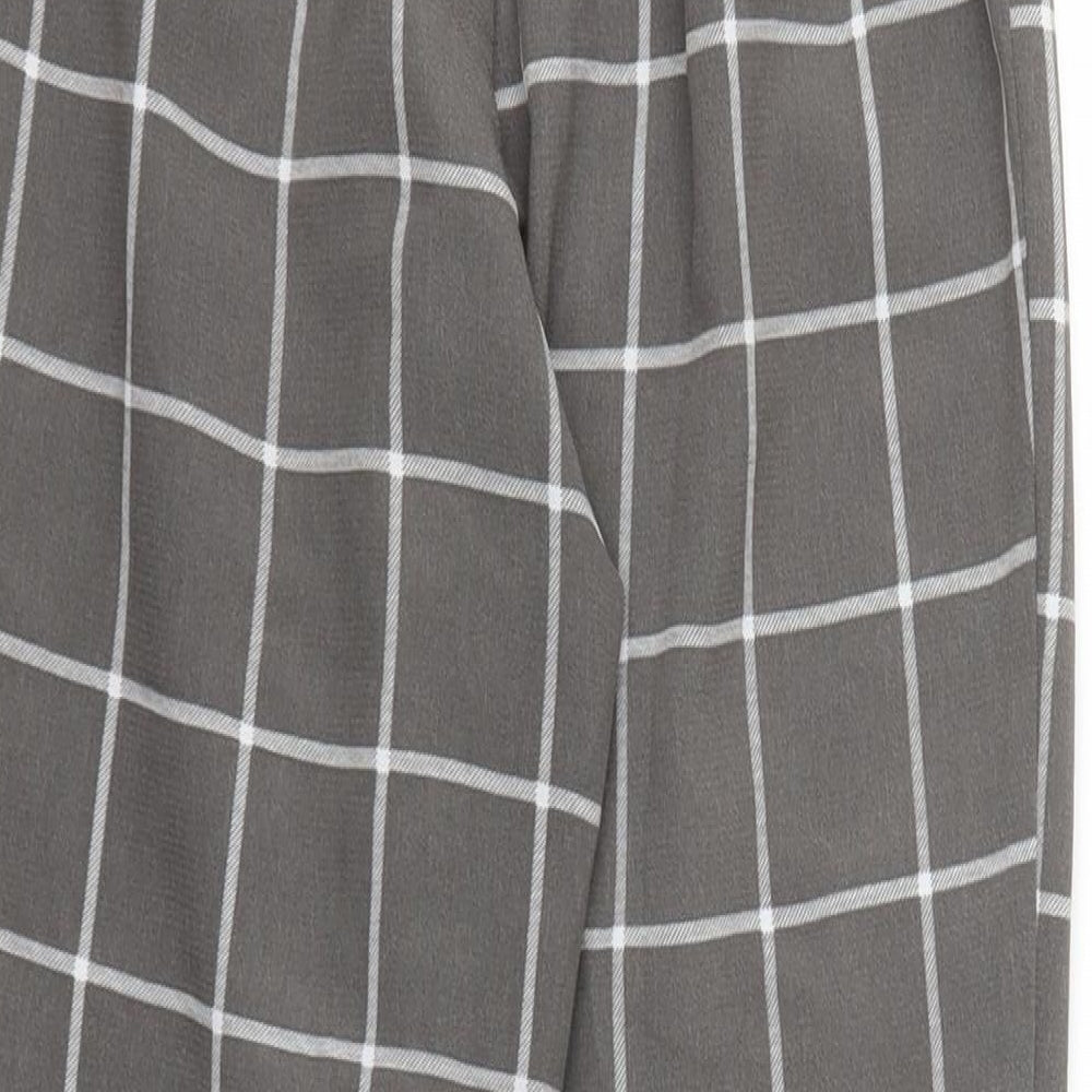 H&M Womens Grey Check Jegging Trousers Size 6 L26 in - Stretch waistband