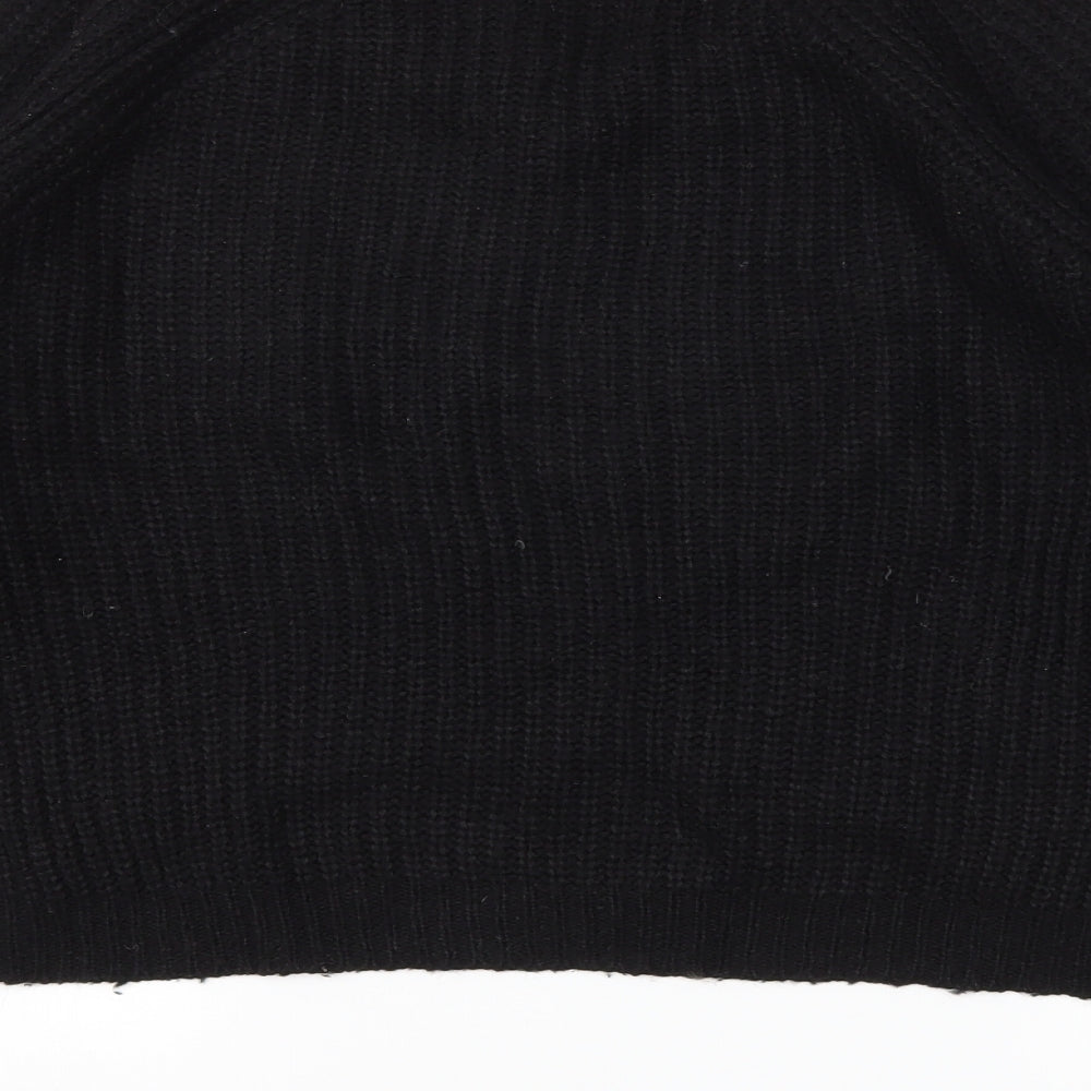 FIRST AND I Womens Black Houndstooth Pullover Jumper Size S