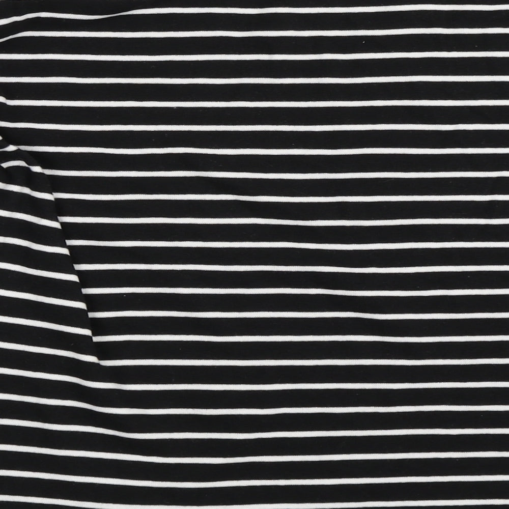 F&F Womens Black Striped Pullover Jumper Size 18