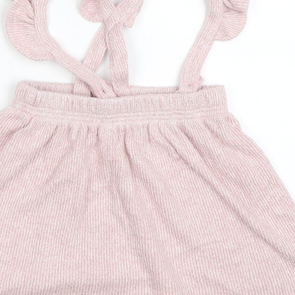 George Girls Pink Pinafore/Dungaree Dress Size 12-18 Months