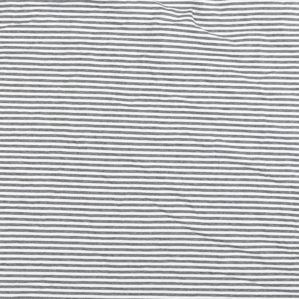 Riklo Womens Grey Striped Basic T-Shirt Size M