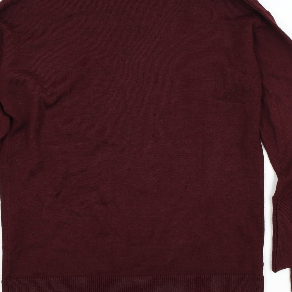 Dorothy Perkins Womens Red Pullover Jumper Size 8 - flair sleeves