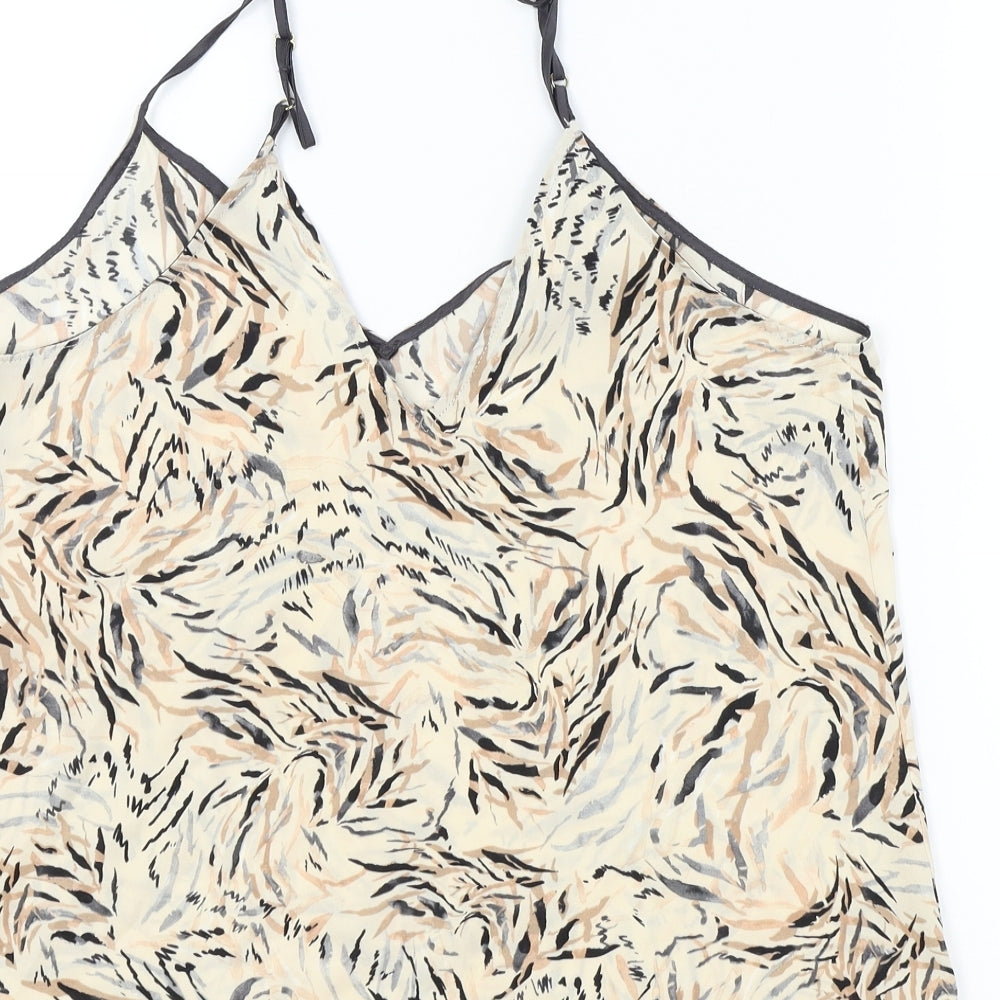 Primark Womens Beige Animal Print Basic T-Shirt Size M