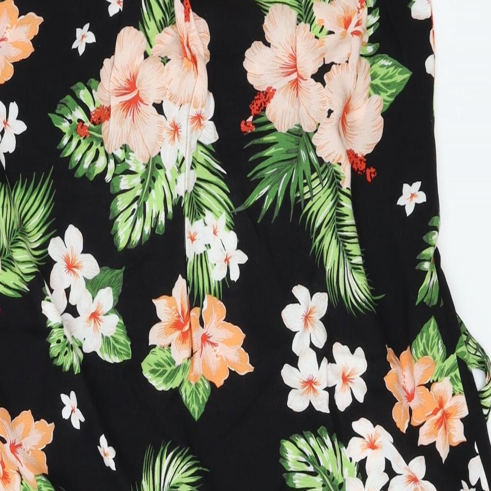 George Womens Black Floral A-Line Skirt Size 28 in