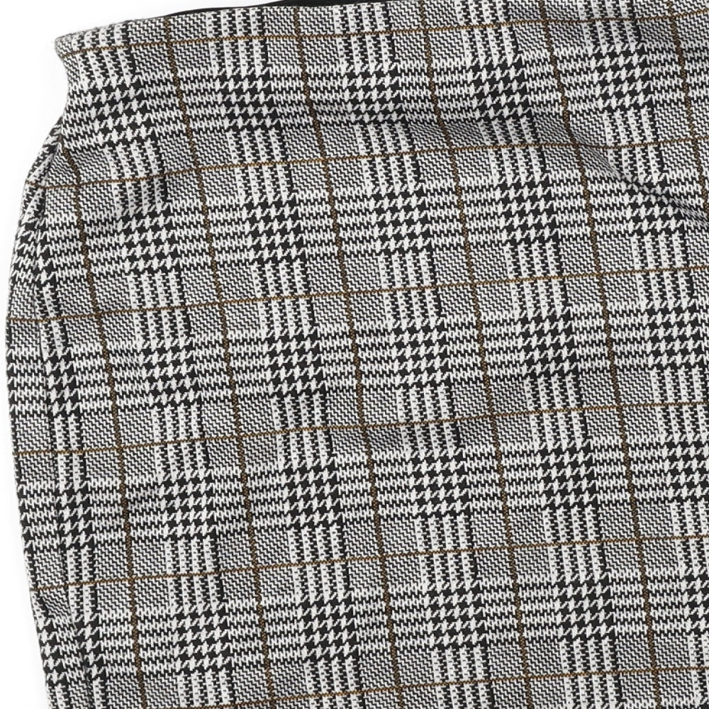 New Look Womens Grey Check Bandage Skirt Size 8