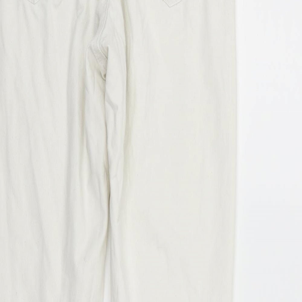 deniem & co Womens White Trousers Size 10 L27 in