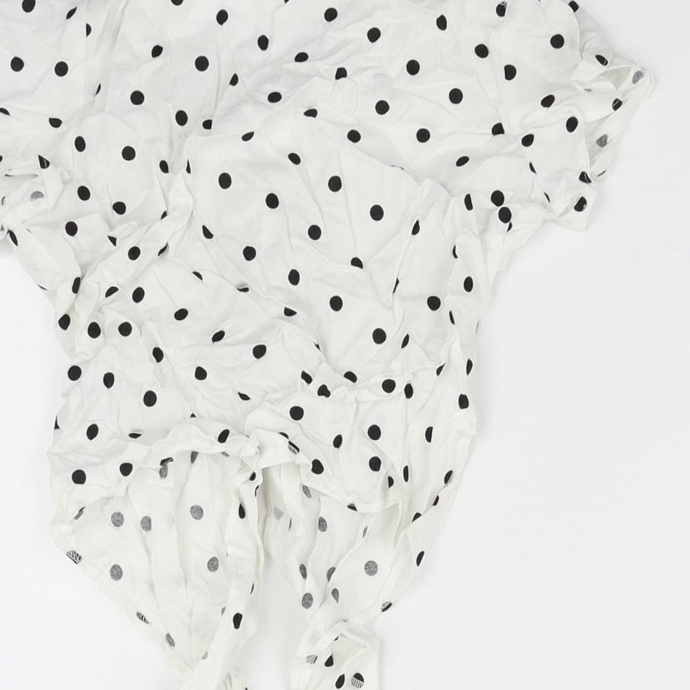 Primark Girls White Polka Dot Basic Blouse Size 8-9 Years
