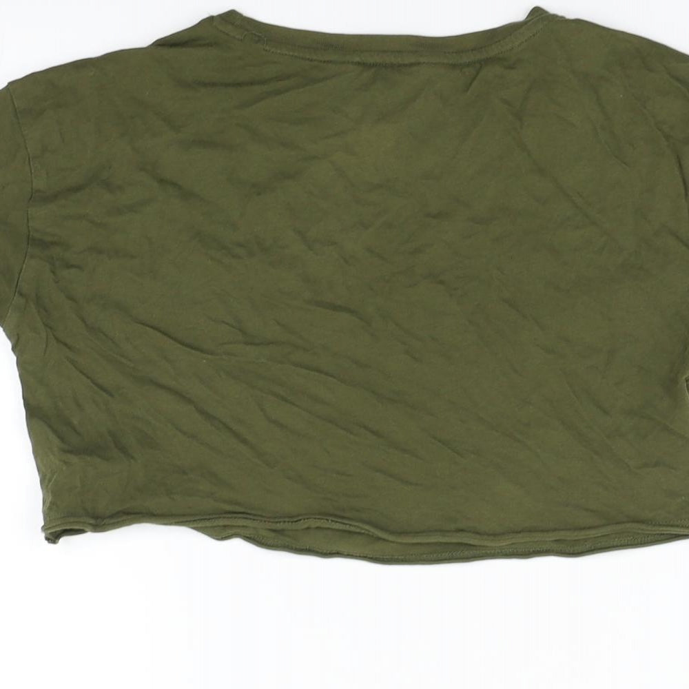 Topshop Girls Green Basic T-Shirt Size 9 Years