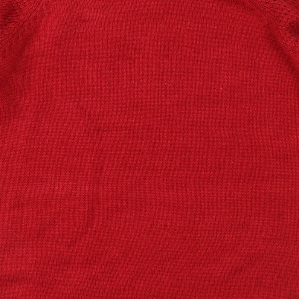 NEXT Womens Red Knit Pullover Jumper Size 10