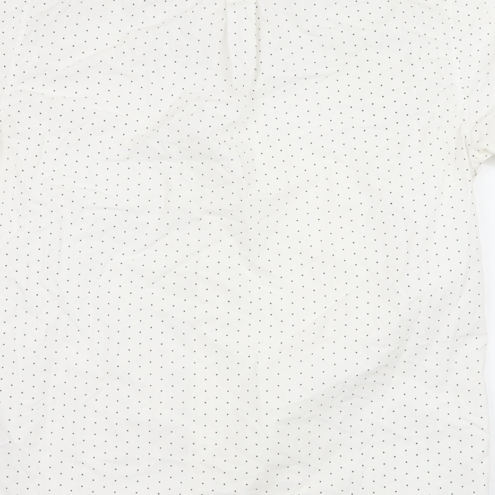 ONLY & SONS Mens White Polka Dot Button-Up Size XL