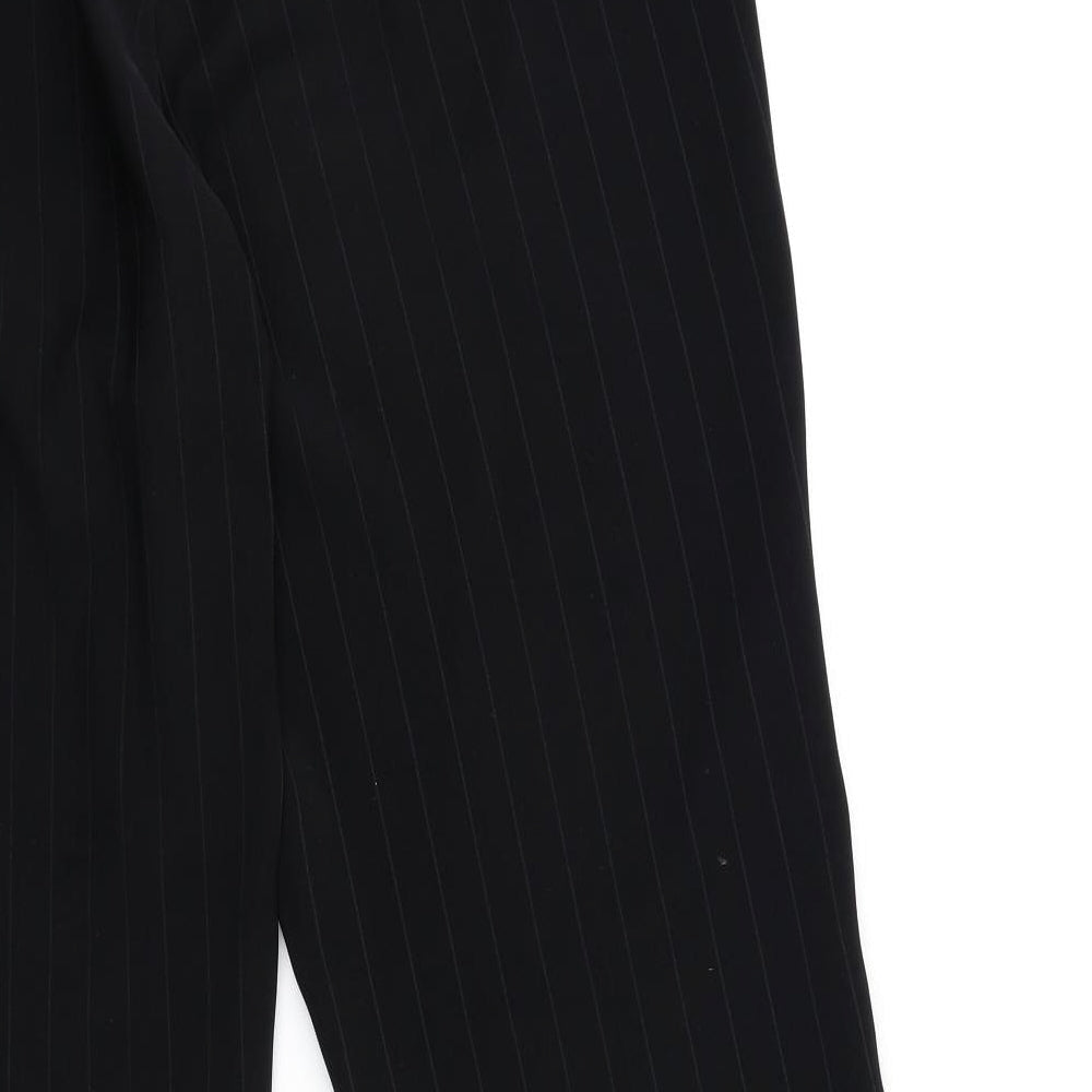 Preworn Womens Black Striped Trousers Size 36 in L30 in