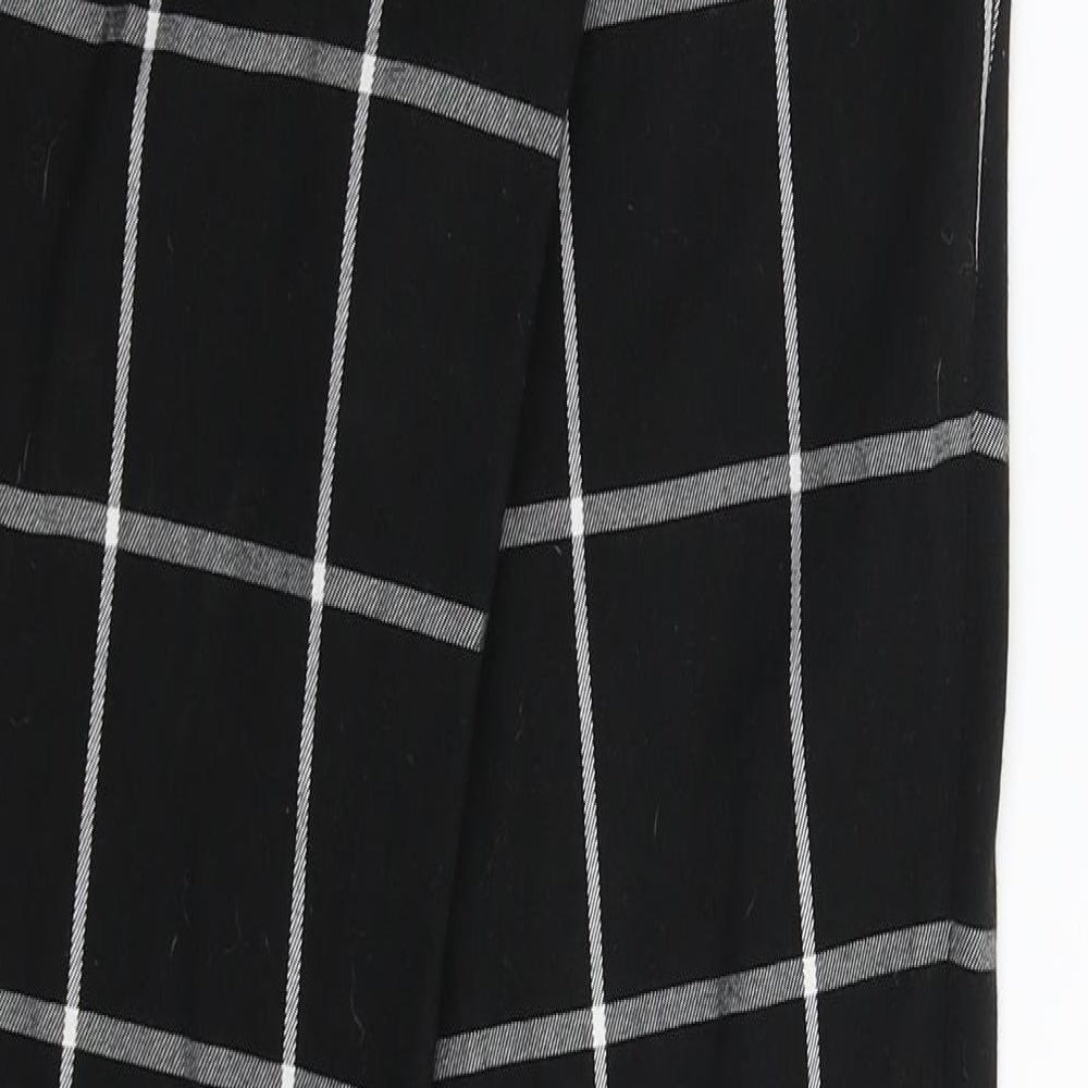 bonprix Womens Black Check Capri Trousers Size 30 in L30 in