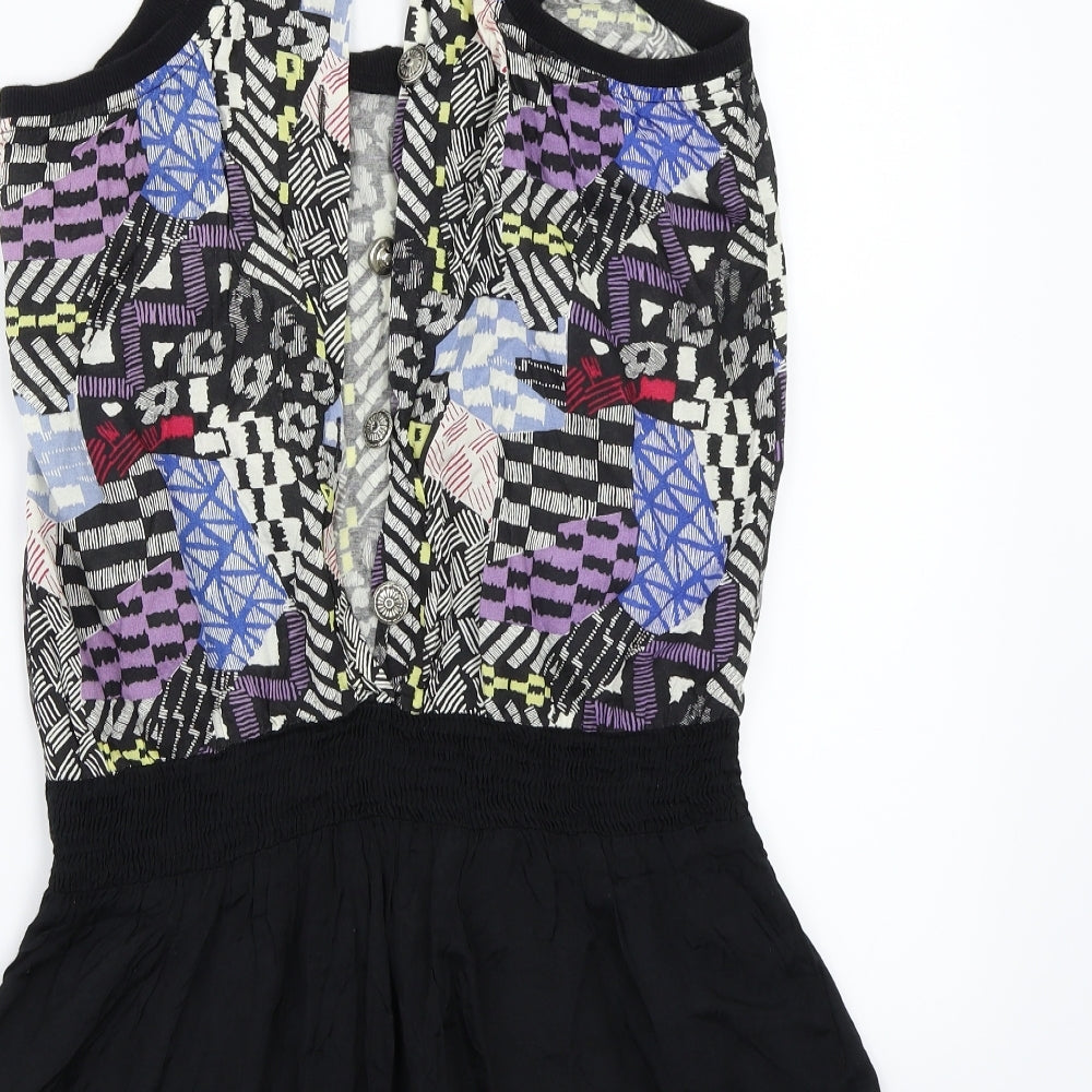 River Island Womens Black Geometric A-Line Size 8