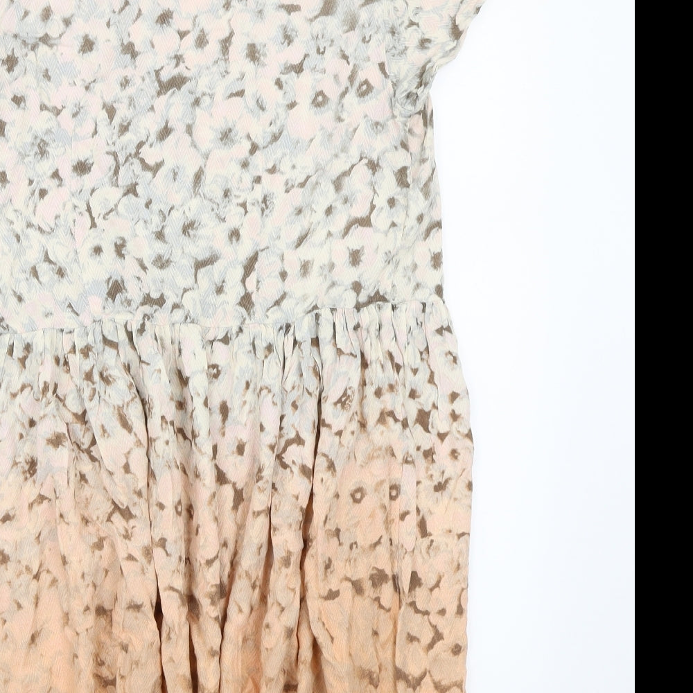 ASOS Womens Orange Floral A-Line Size 8