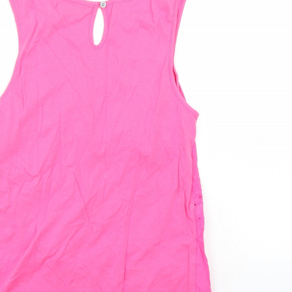 George Womens Pink Floral Basic Blouse Size 10