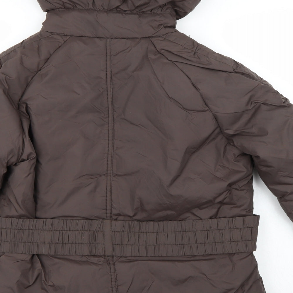 Denim & Co. Womens Brown Windbreaker Coat Size 10