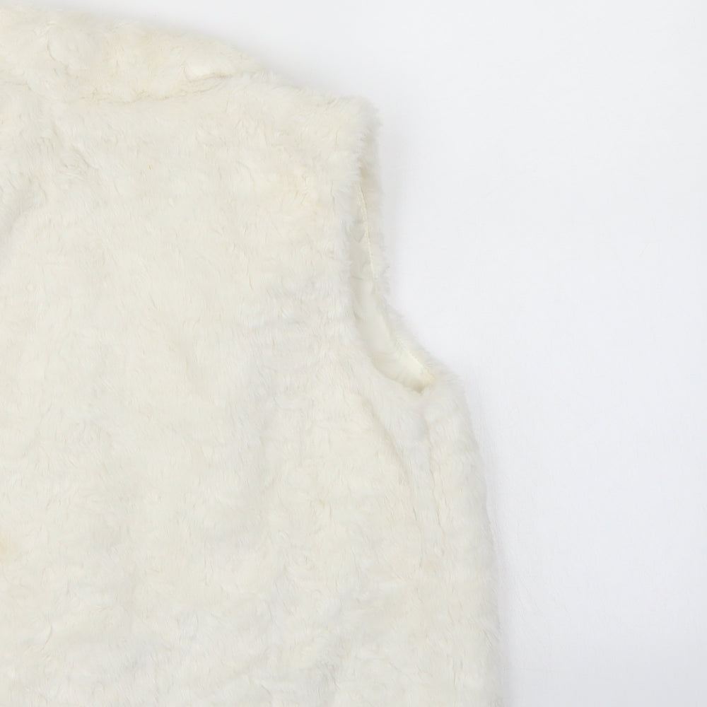 Gap Girls White Duffle Coat Coatigan Size 10-11 Years - Faux sheep skin