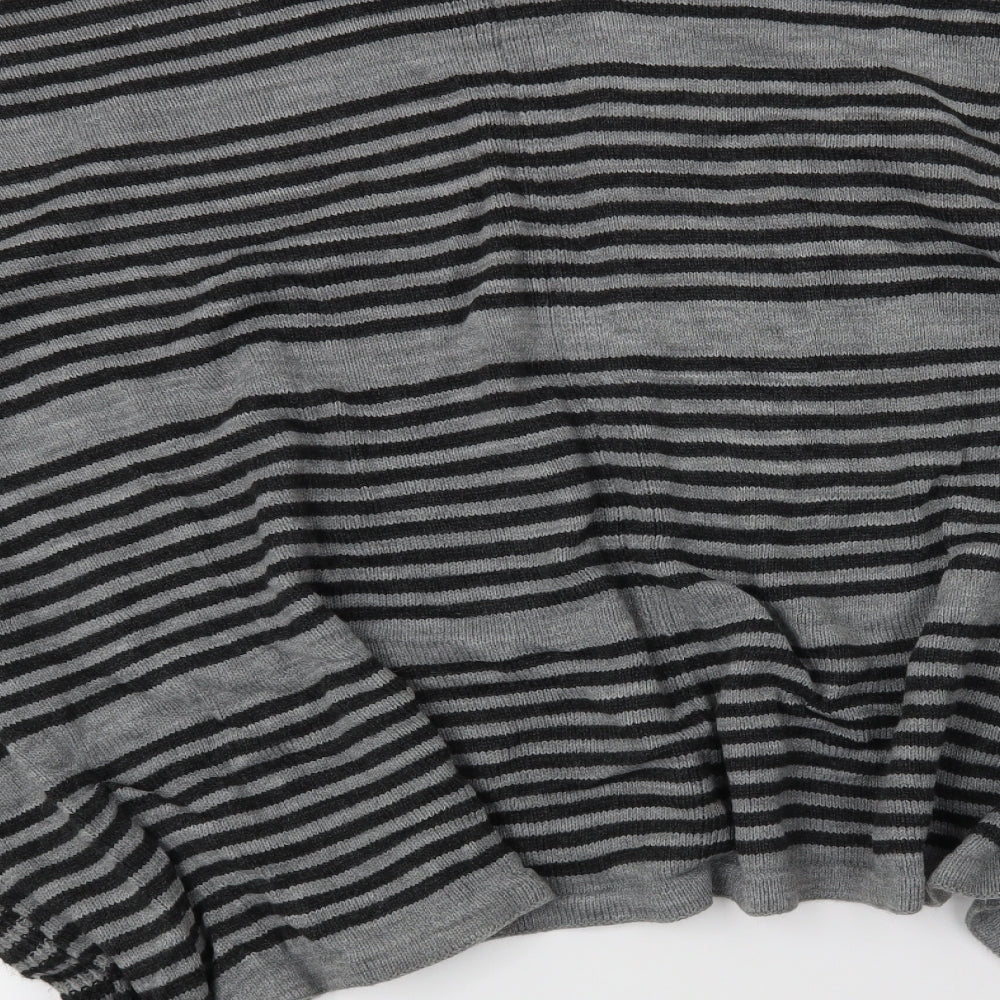 Principles Womens Grey Striped Kimono Coatigan One Size