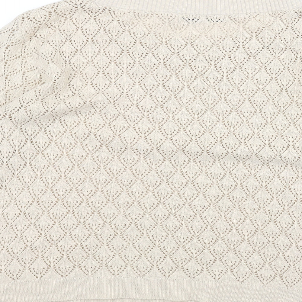 Pure & Natural Womens White Pullover Jumper Size S