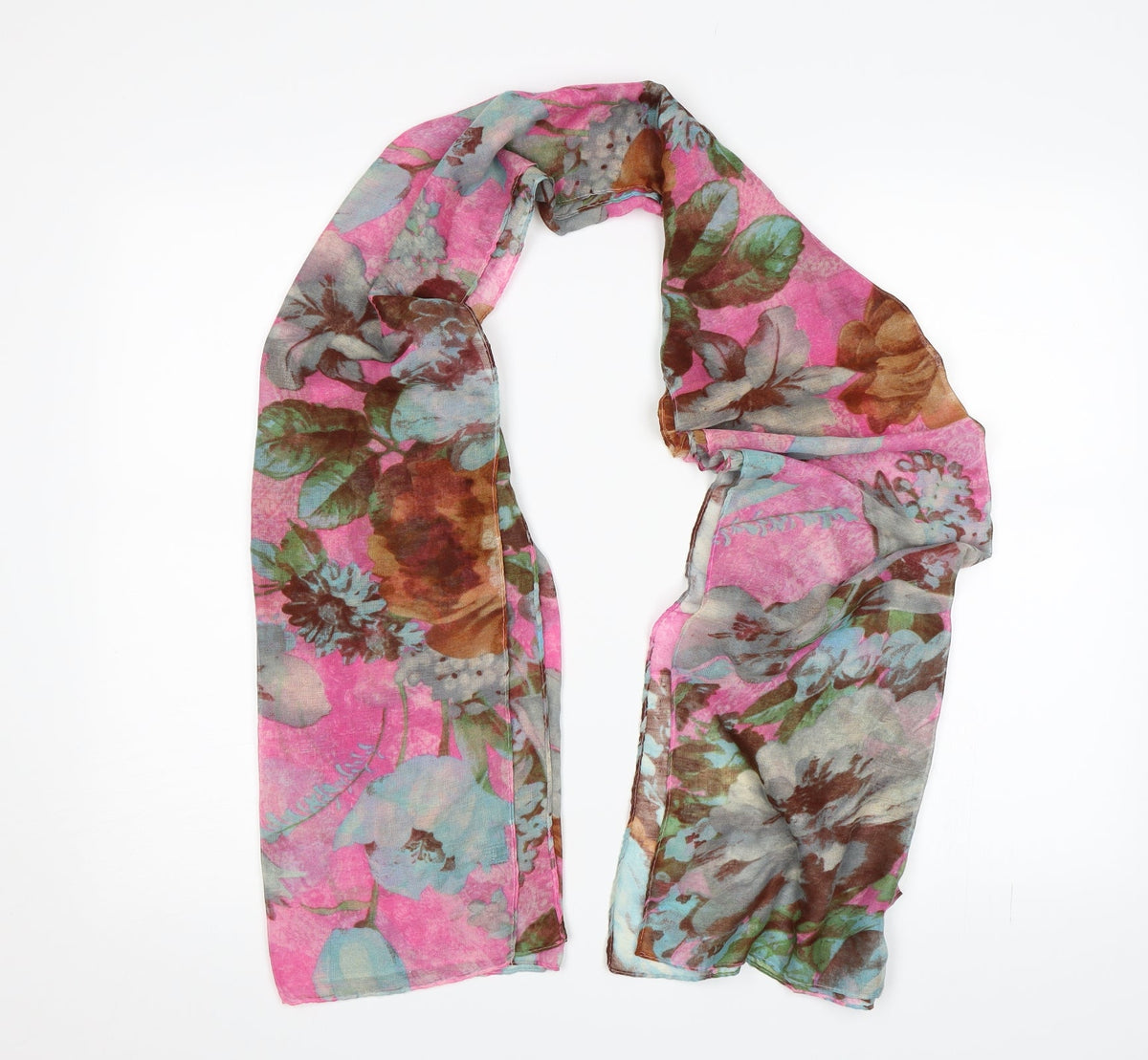 Preworn Pink Floral Shawl/Wrap